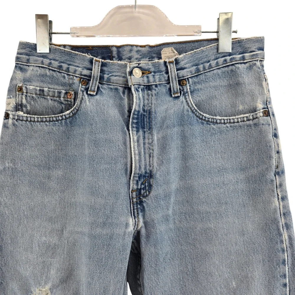Vintage‎ Levis 505 Jeans Mens 33x30 Light Wash Distressed Straight Leg Grunge